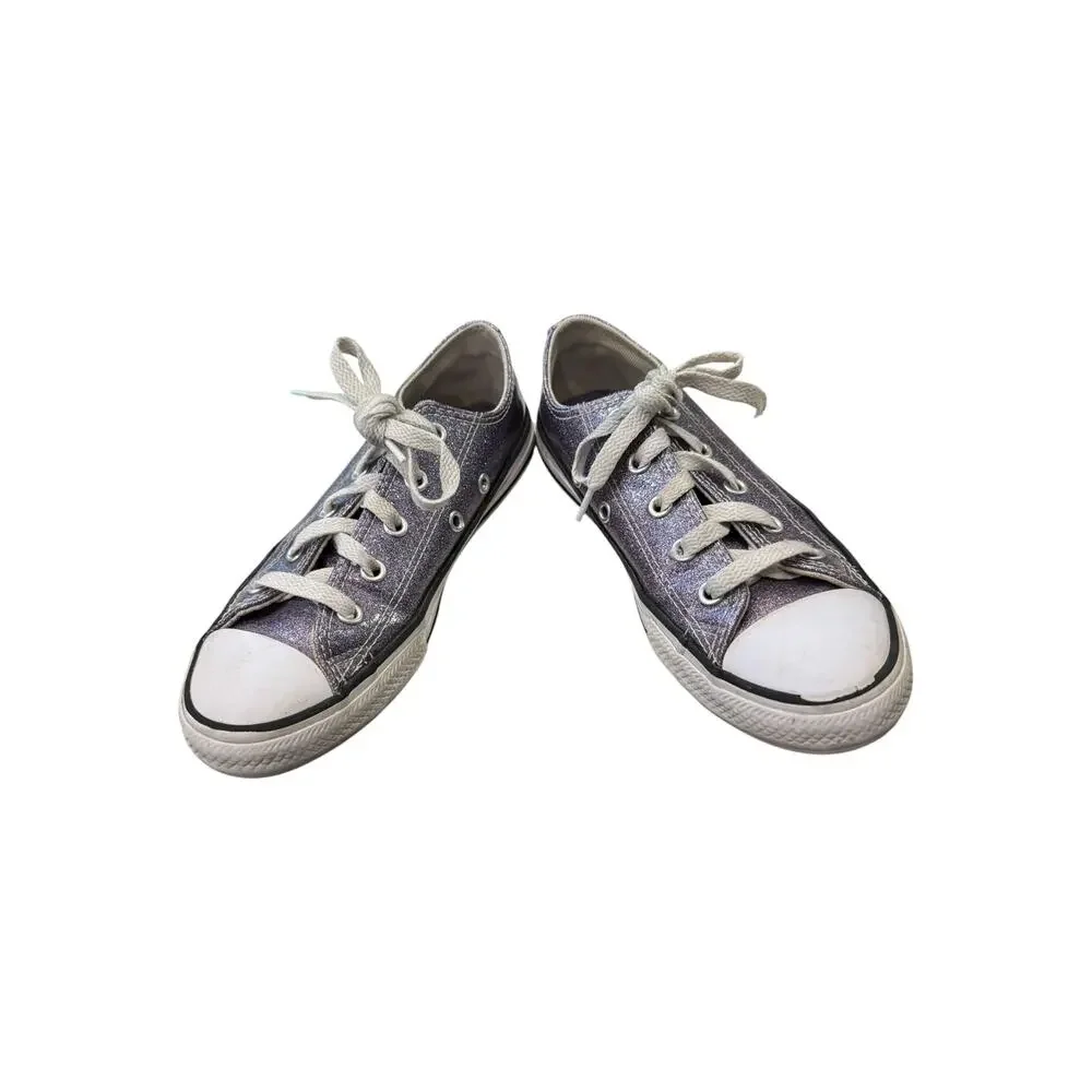 Converse Chuck Taylor All Star Glitter Low Top Junior Size 1 Purple 668468C